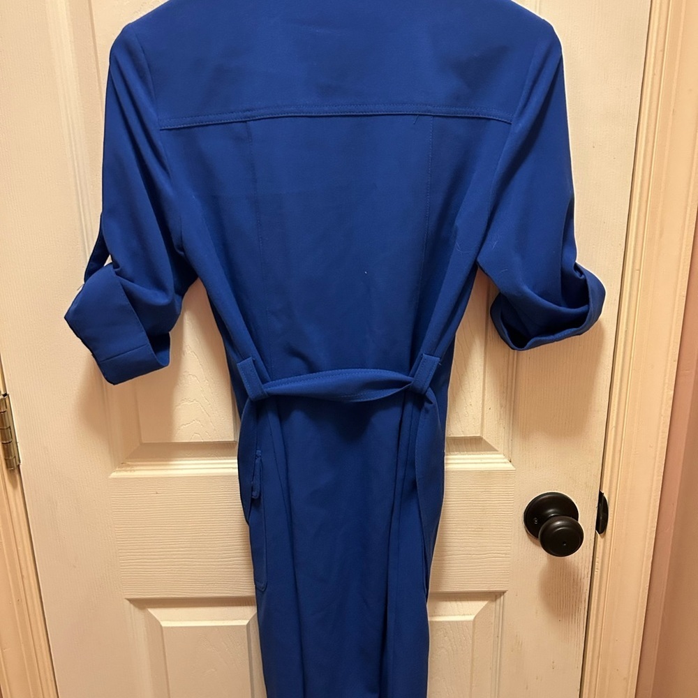 Michael Kors Blue Belted Zippered Dress Sz S - Picture 4 of 14